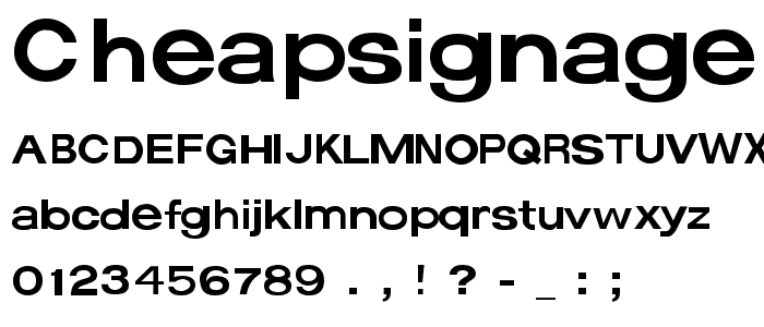 CheapSignage Standard font